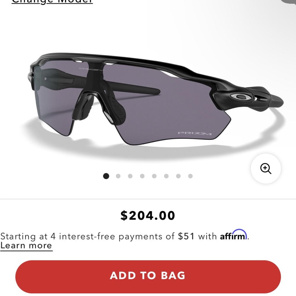 Oakley Black Athletic Glasses Radar EV